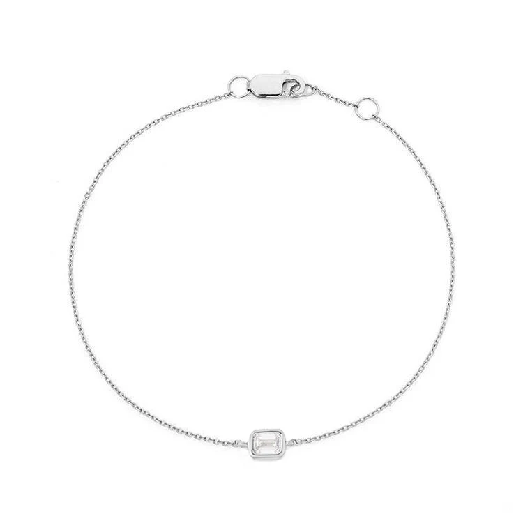 Emerald Bezel Set Diamond Bracelet - Image 2