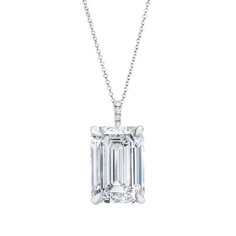 Emerald Diamond Drop Pendant