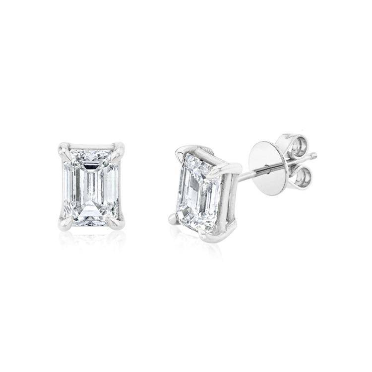 Emerald Diamond Studs - Image 3