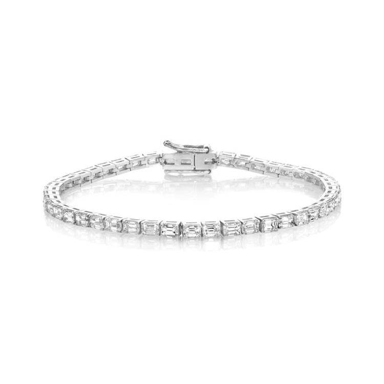 Emerald Diamond Tennis Bracelet - Image 3