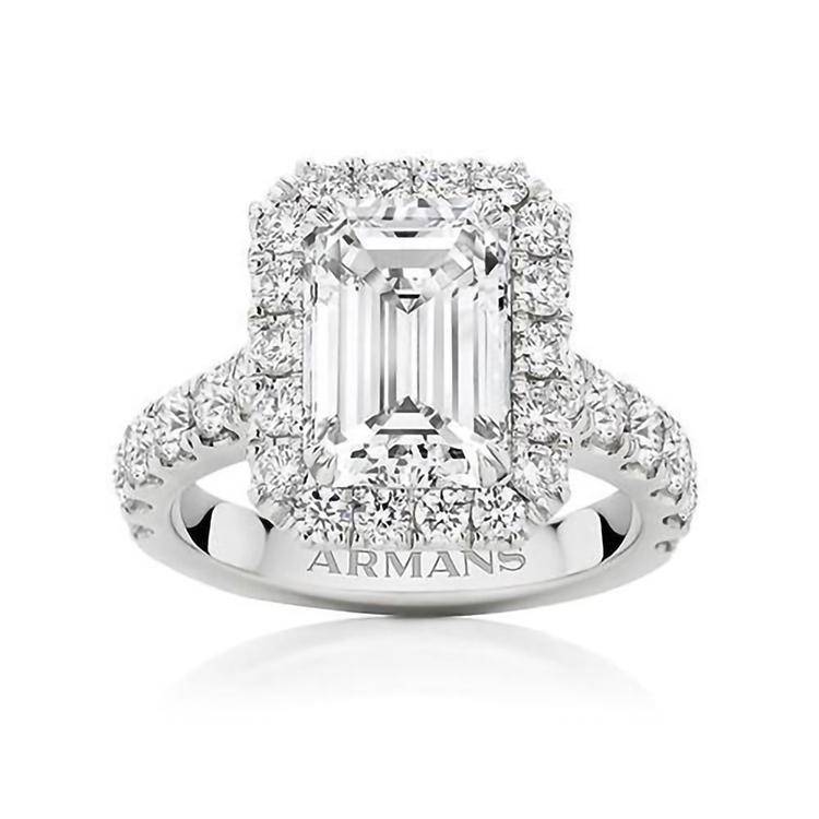 Emerald Halo Engagement Ring - Image 3