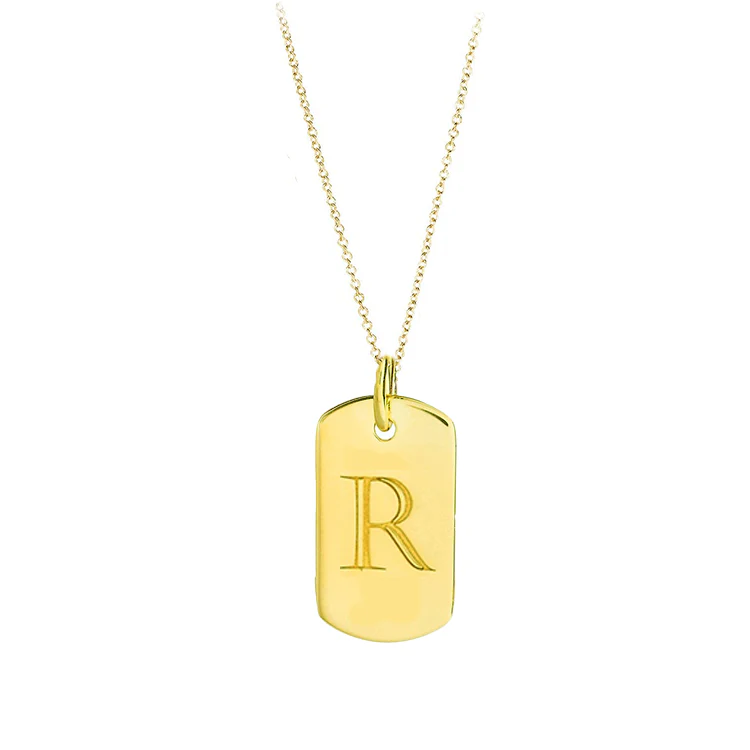 Engraved Initial Dog Tag