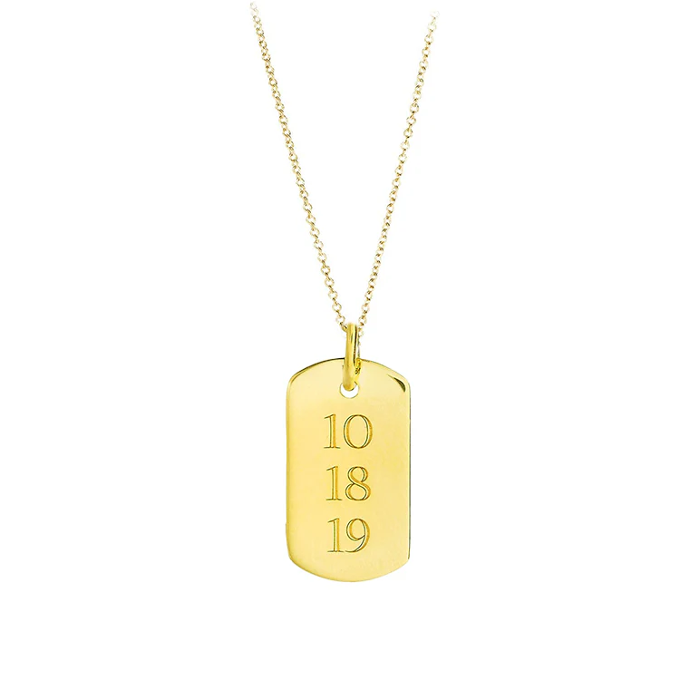 Engraved Numbers Dog Tag