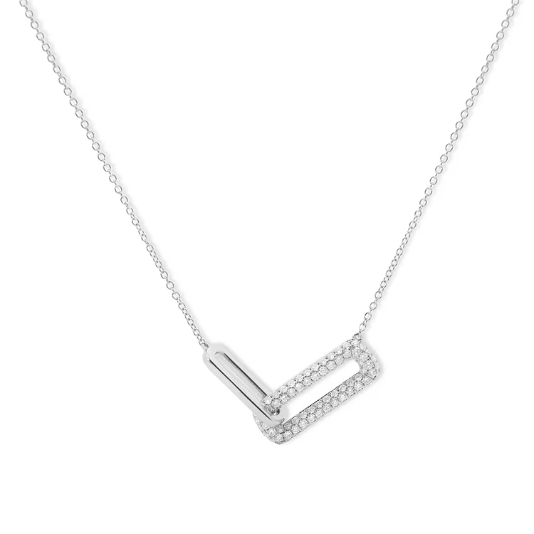 Eternity Rectangle Diamond Necklace - Image 2