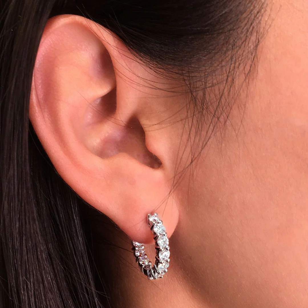 Evie Diamond Hoops - Image 2