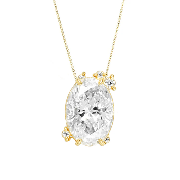 Fire Fly Oval Diamond Necklace