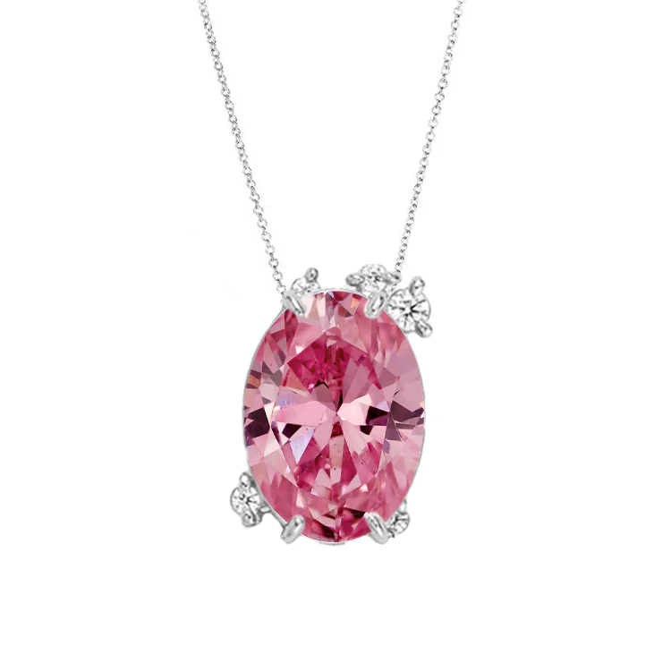 Fire Fly Oval Pink Sapphire Necklace - Image 2