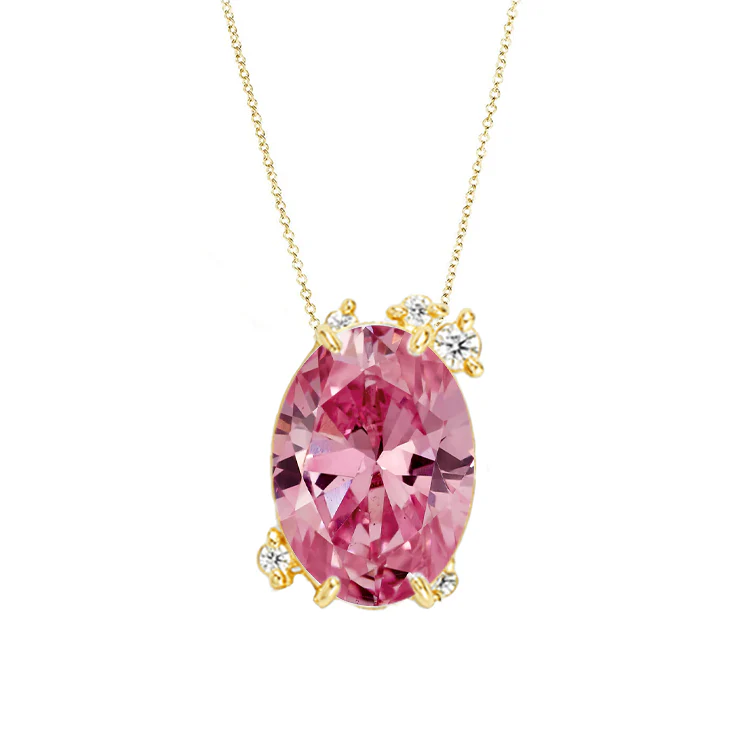 Fire Fly Oval Pink Sapphire Necklace - Image 3