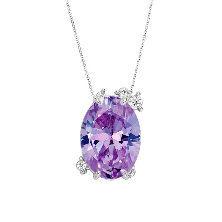 Fire Fly Oval Purple Sapphire Necklace - Image 2