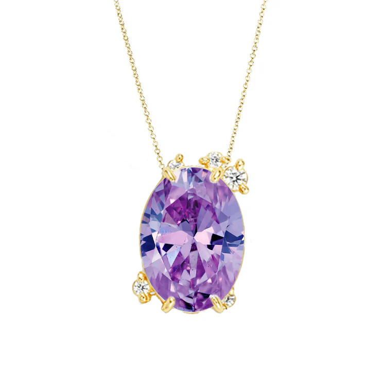 Fire Fly Oval Purple Sapphire Necklace - Image 3
