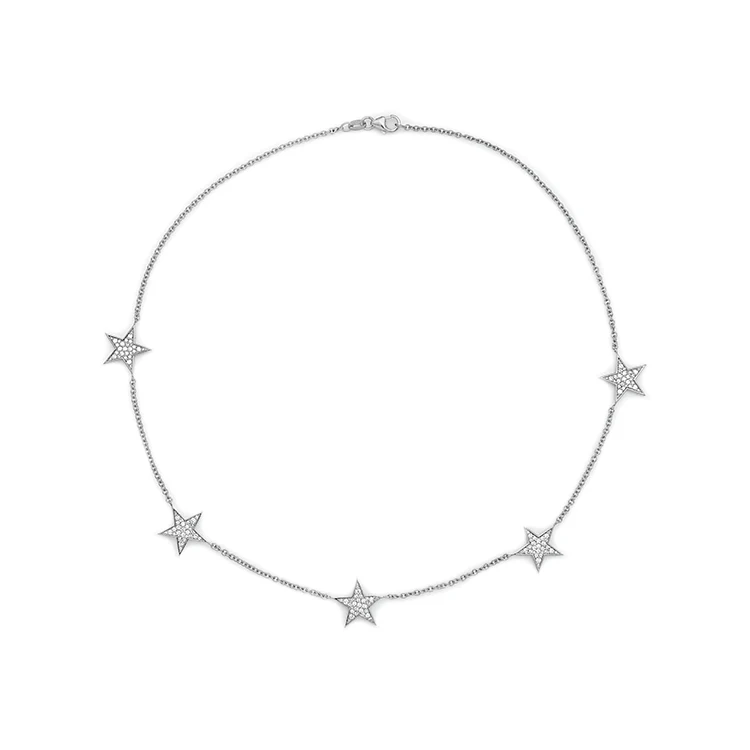 Five Diamond Stars Necklace - Image 2