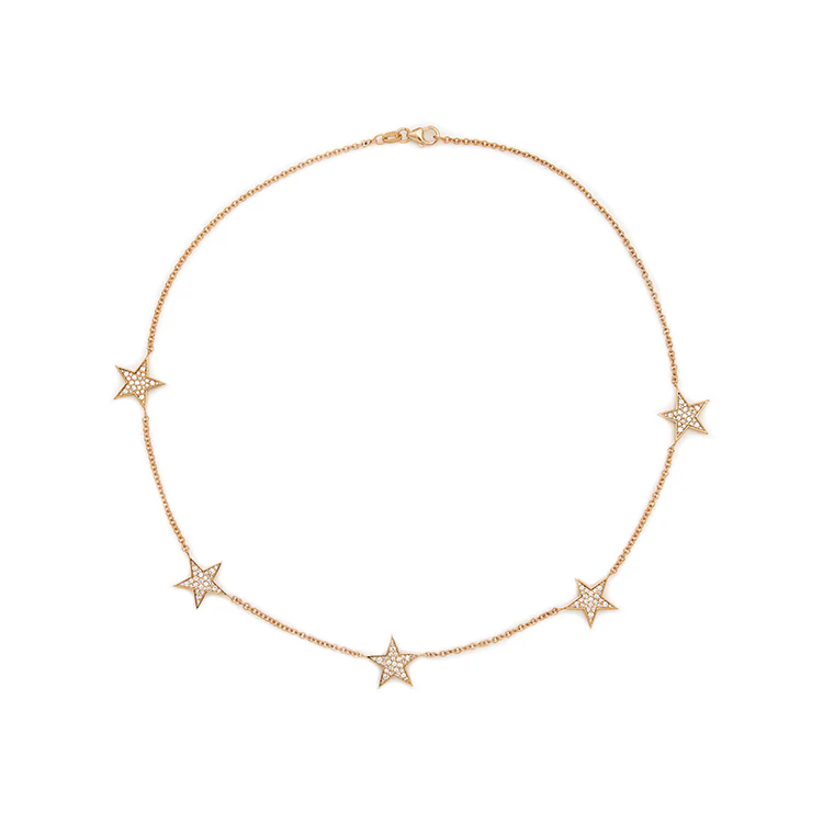 Five Diamond Stars Necklace - Image 3
