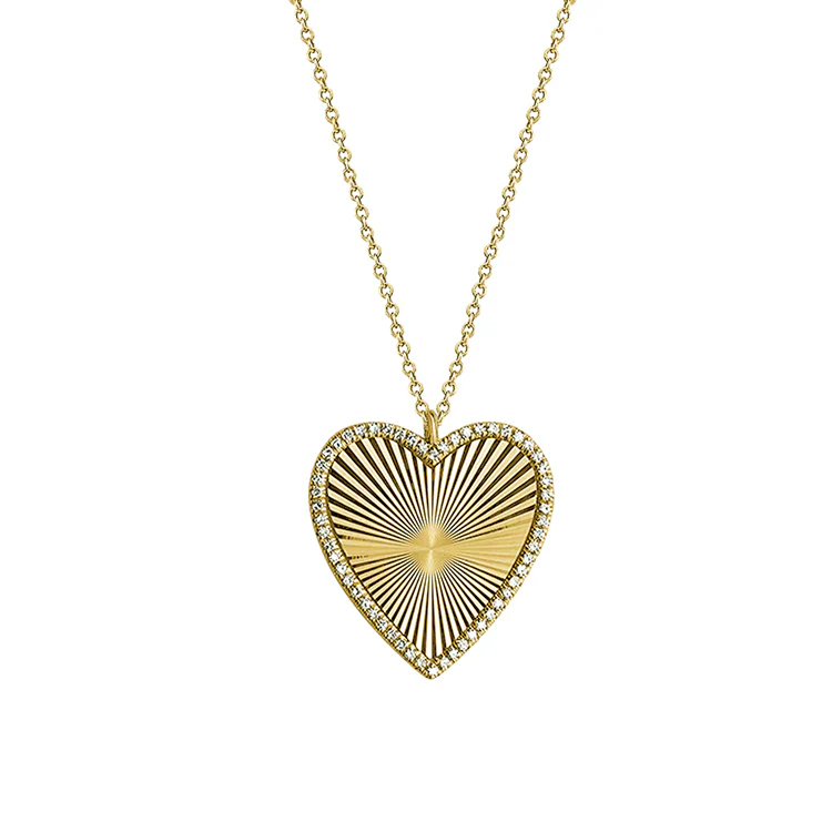 Fluted Heart Necklace