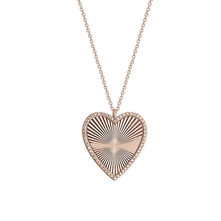Fluted Heart Necklace - Image 3