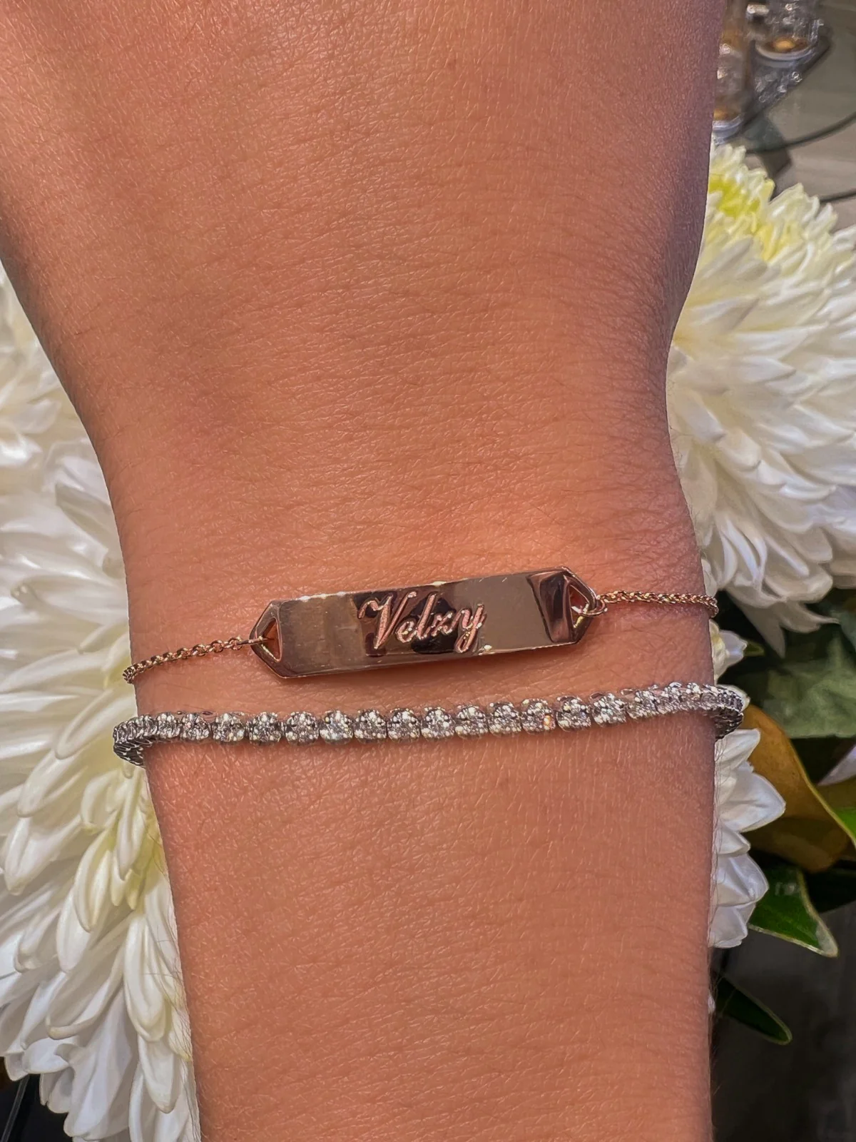 Gold Engraved Baby Nameplate Bracelet - Image 2