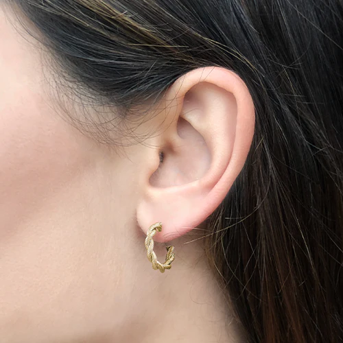 Gold Twist Hoops - Image 2