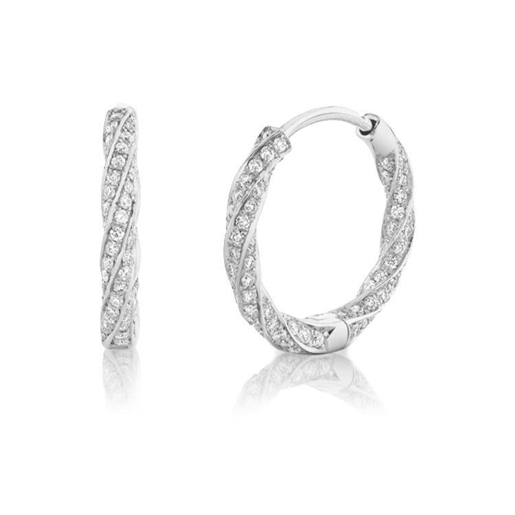 Golden Twist Diamond Huggies - Image 3