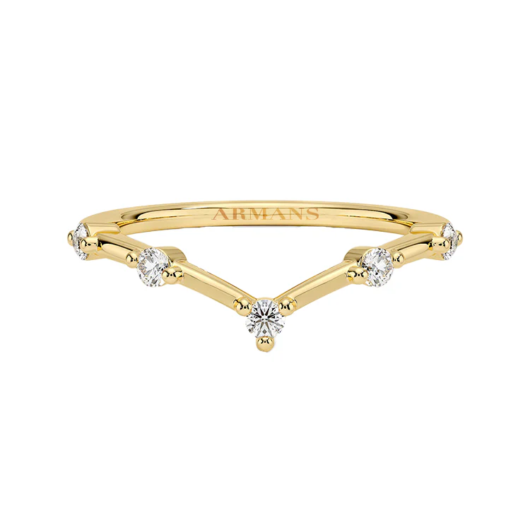Golden Wishbone Diamond Ring