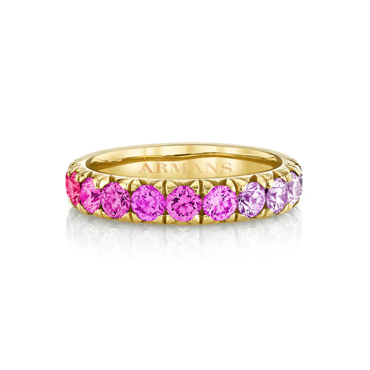 Gradient Pink Sapphire Pavé Band