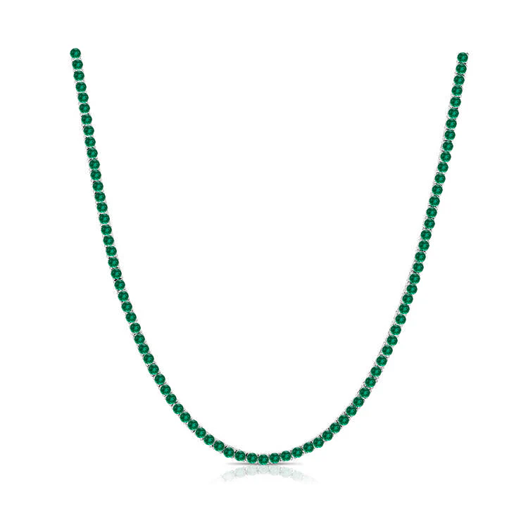 Green Emerald Tennis Necklace