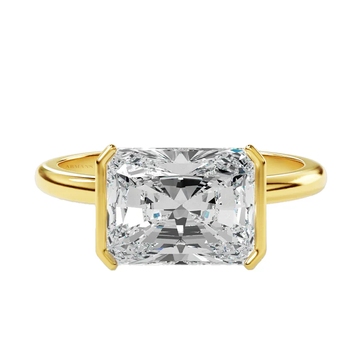 Half Bezel Anastasia Lab Grown Engagement Ring