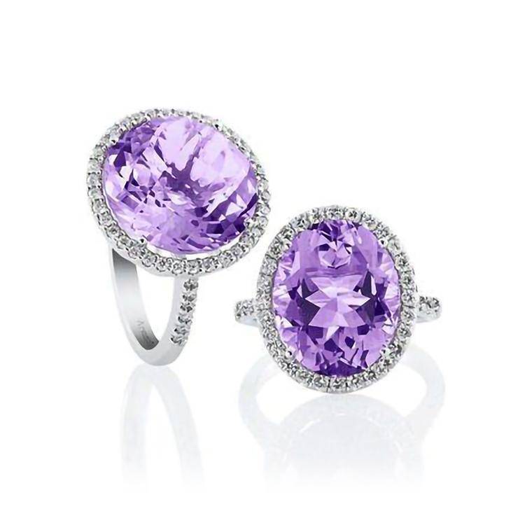 Halo Amethyst Ring
