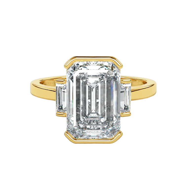 Hayley Half Bezel Trilogy Engagement Ring