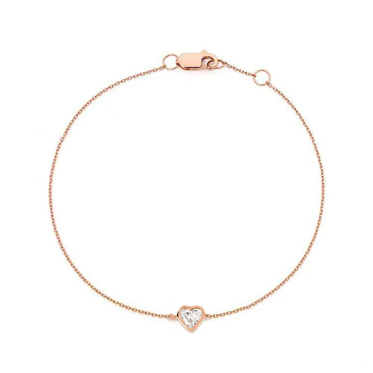 Heart Bezel Set Diamond Bracelet