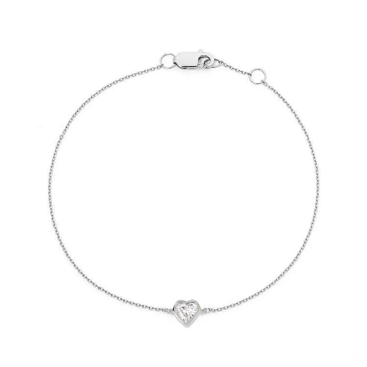 Heart Bezel Set Diamond Bracelet - Image 2