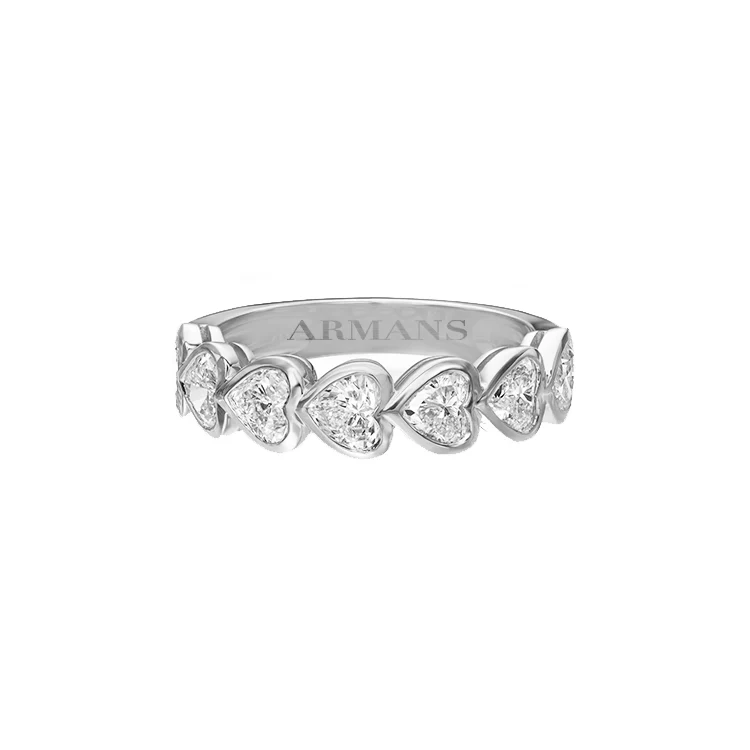 Heart Diamond Half Band - Image 2