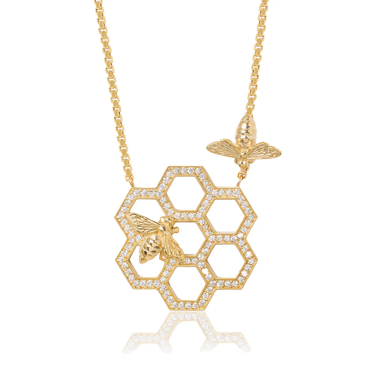 Honeycomb Bee Necklace
