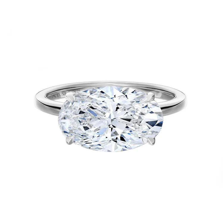 Horizontal Oval Engagement Ring - Image 2