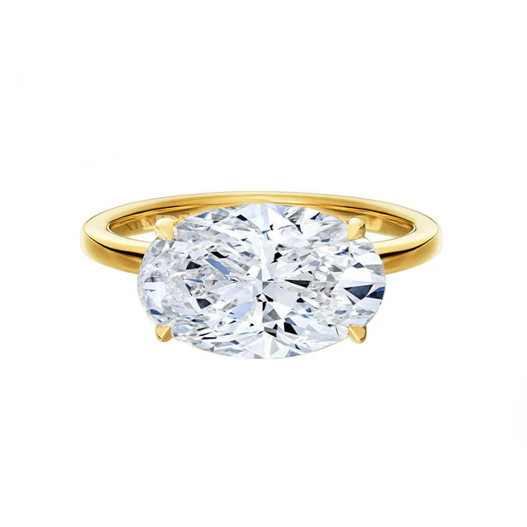 Horizontal Oval Engagement Ring - Image 3