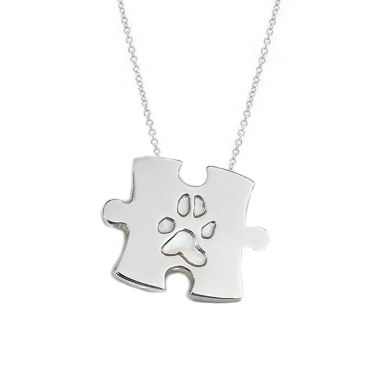 Jigsaw Pendant With Paw Print Engraving - Image 2