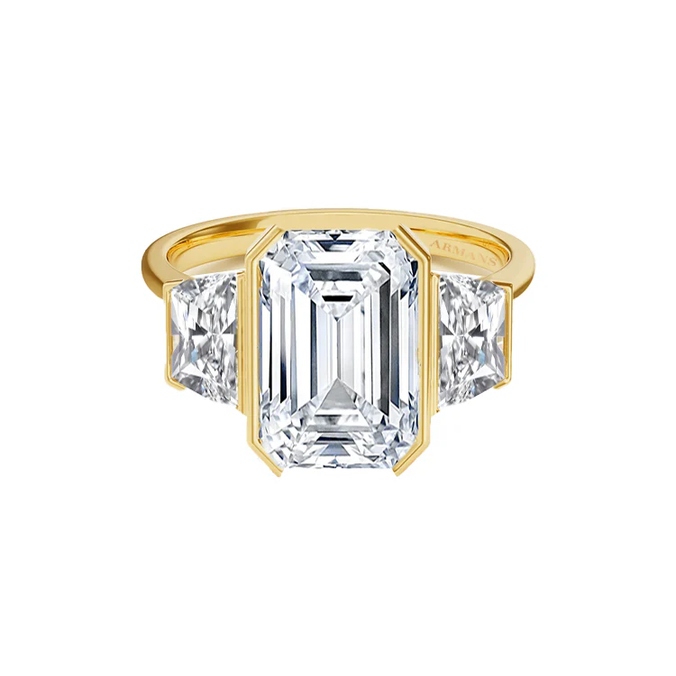 Juliette Emerald Trio Engagement Ring