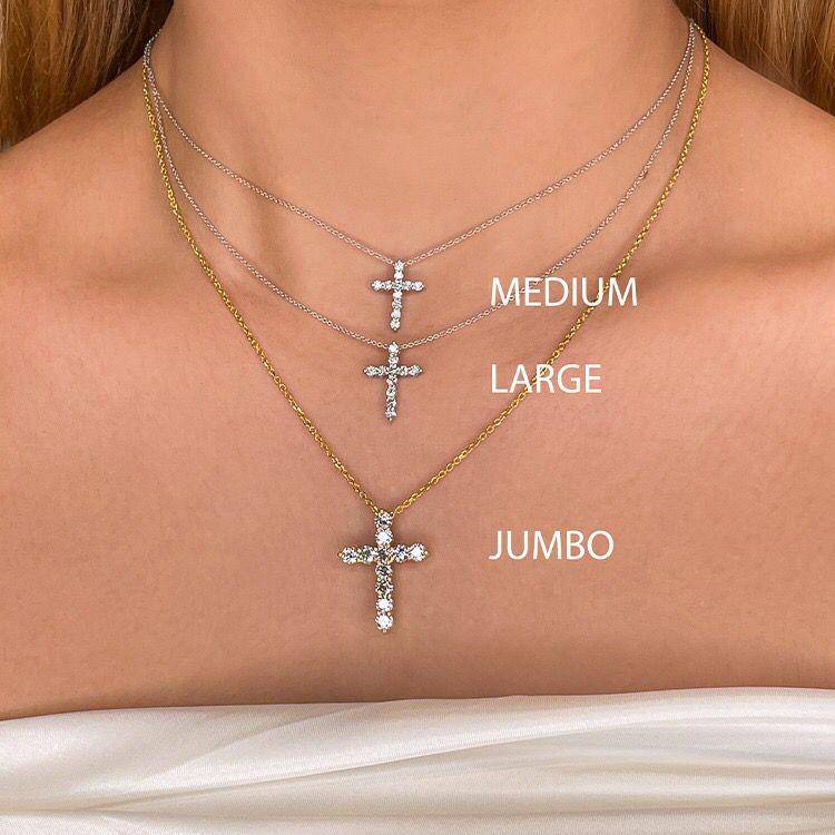 Lab Grown Diamond Cross Necklace - Image 4