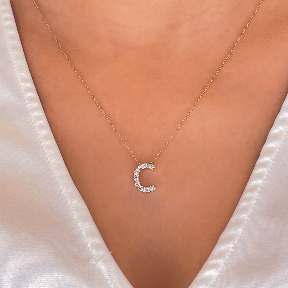 Lab Grown Diamond Initial Pendant - Image 9