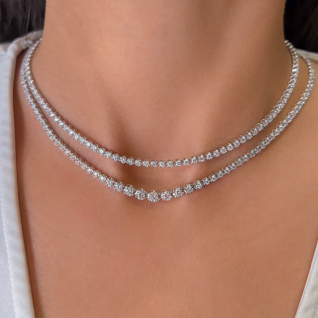 Lab Grown Diamond Tennis Necklace - Image 5