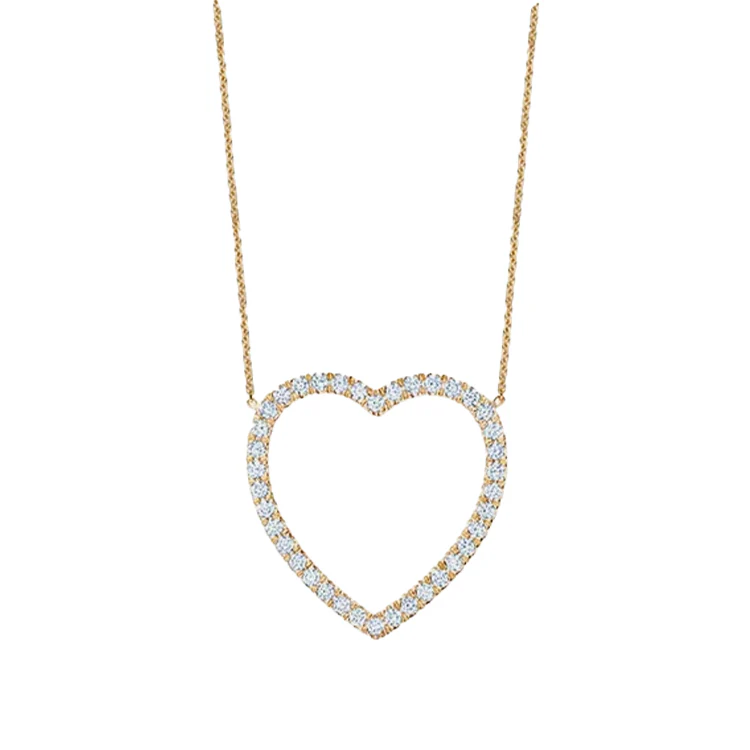 Large Open Heart Diamond Necklace