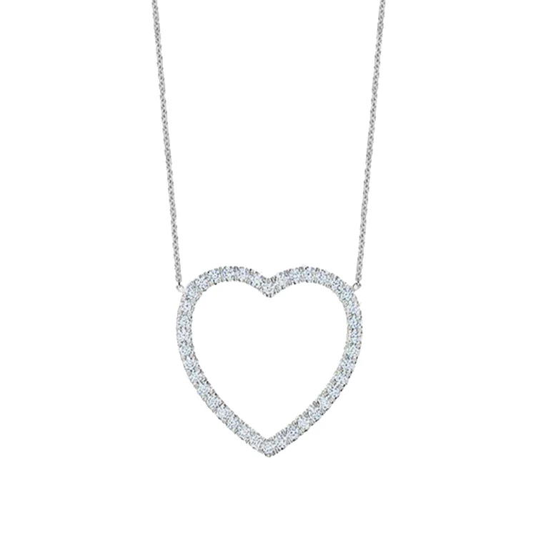 Large Open Heart Diamond Necklace - Image 3