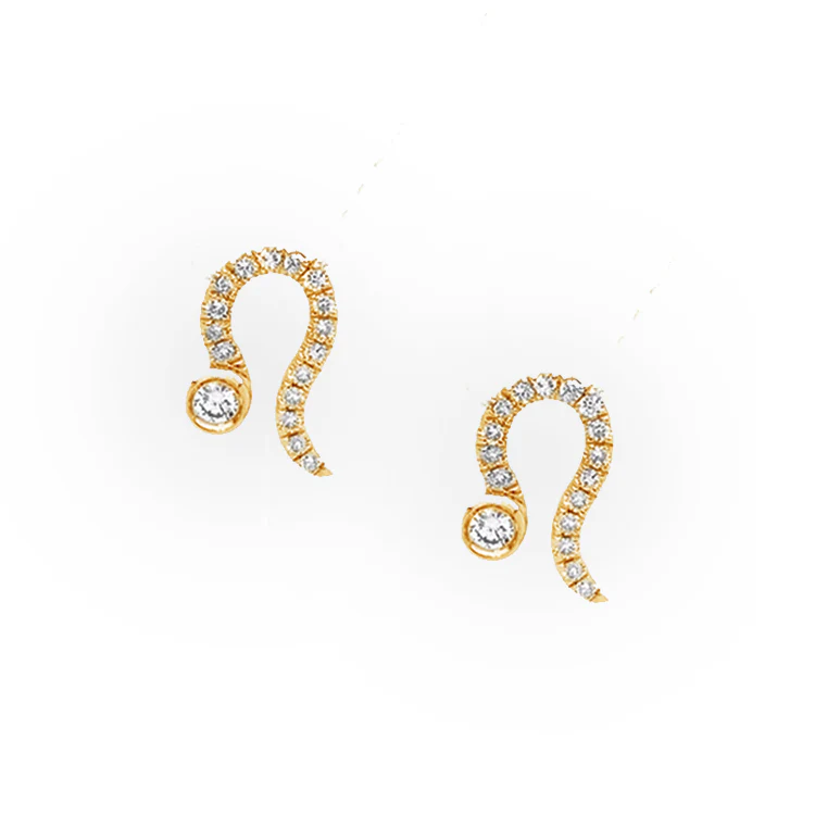 Leo Diamond Zodiac Studs