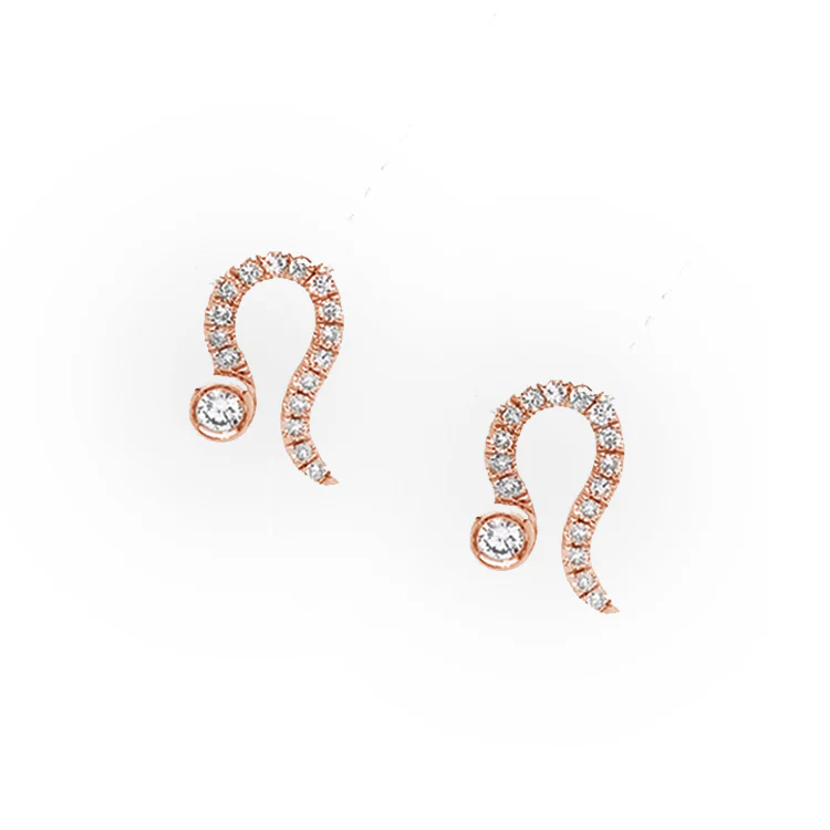 Leo Diamond Zodiac Studs - Image 3