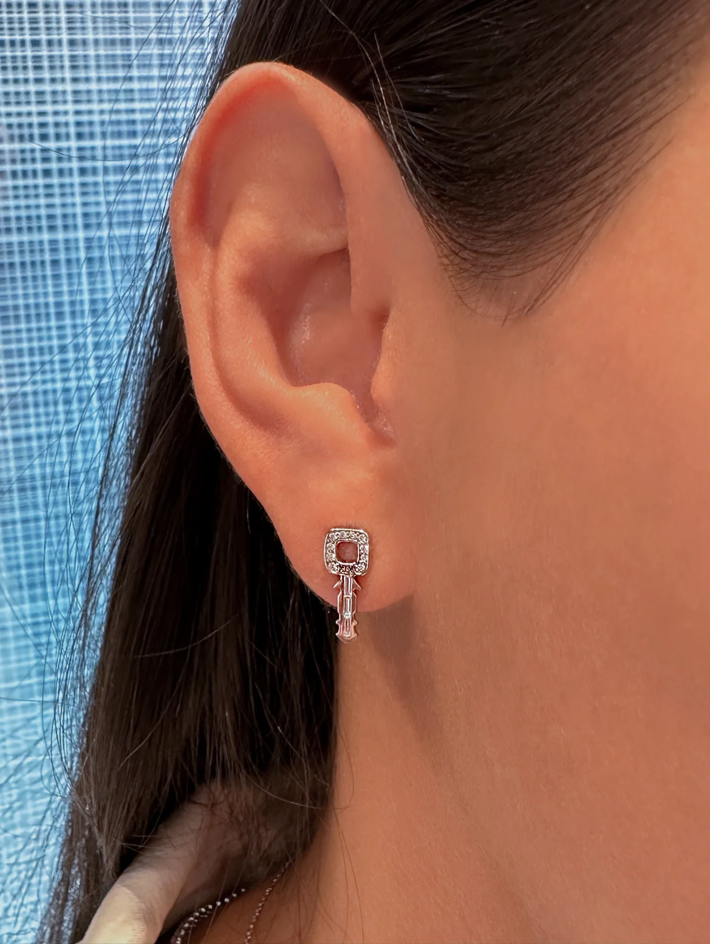 Lock and Key Diamond Studs - Image 3