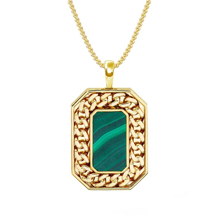 Malachite Chain Link Pendant