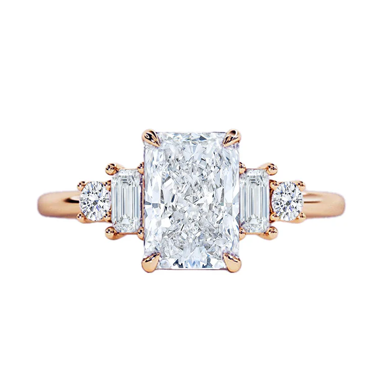Malva Radiant Five Stone Engagement Ring - Image 3