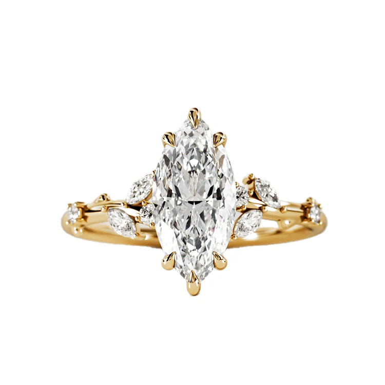 Marquise Branch Diamond Engagement Ring