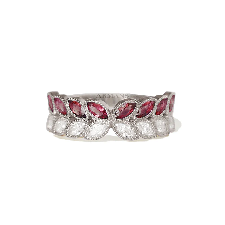 Marquise Diamond and Red Ruby Butterfly Band - Image 2