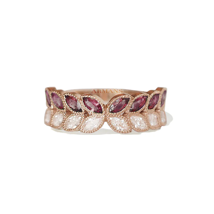 Marquise Diamond and Red Ruby Butterfly Band - Image 3