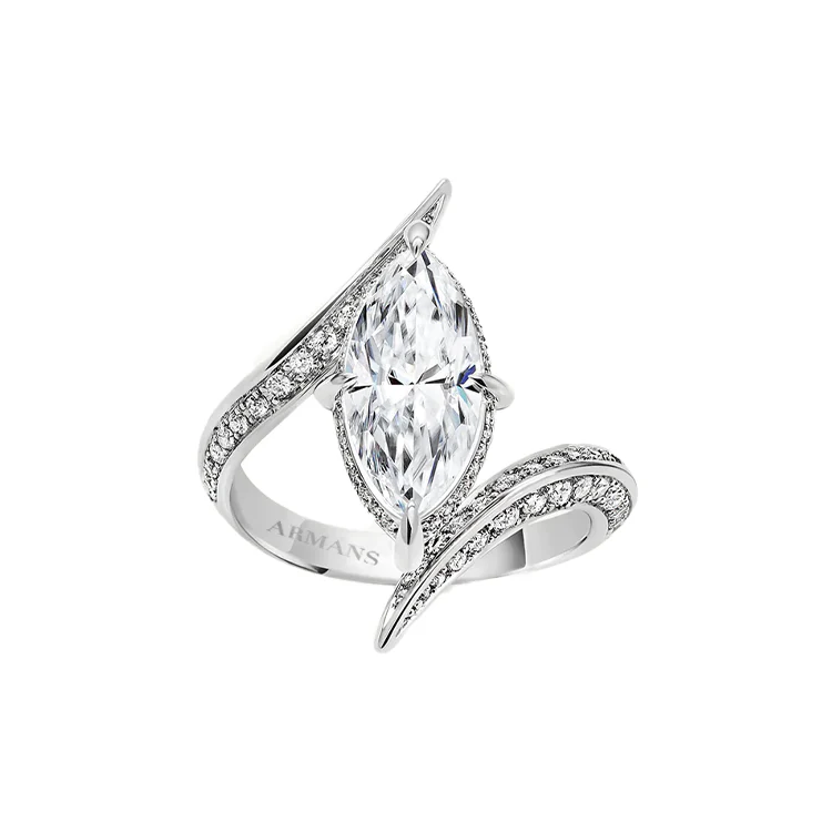 Marquise Diamond Wrap Engagement Ring - Image 2