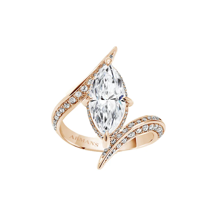 Marquise Diamond Wrap Engagement Ring - Image 3